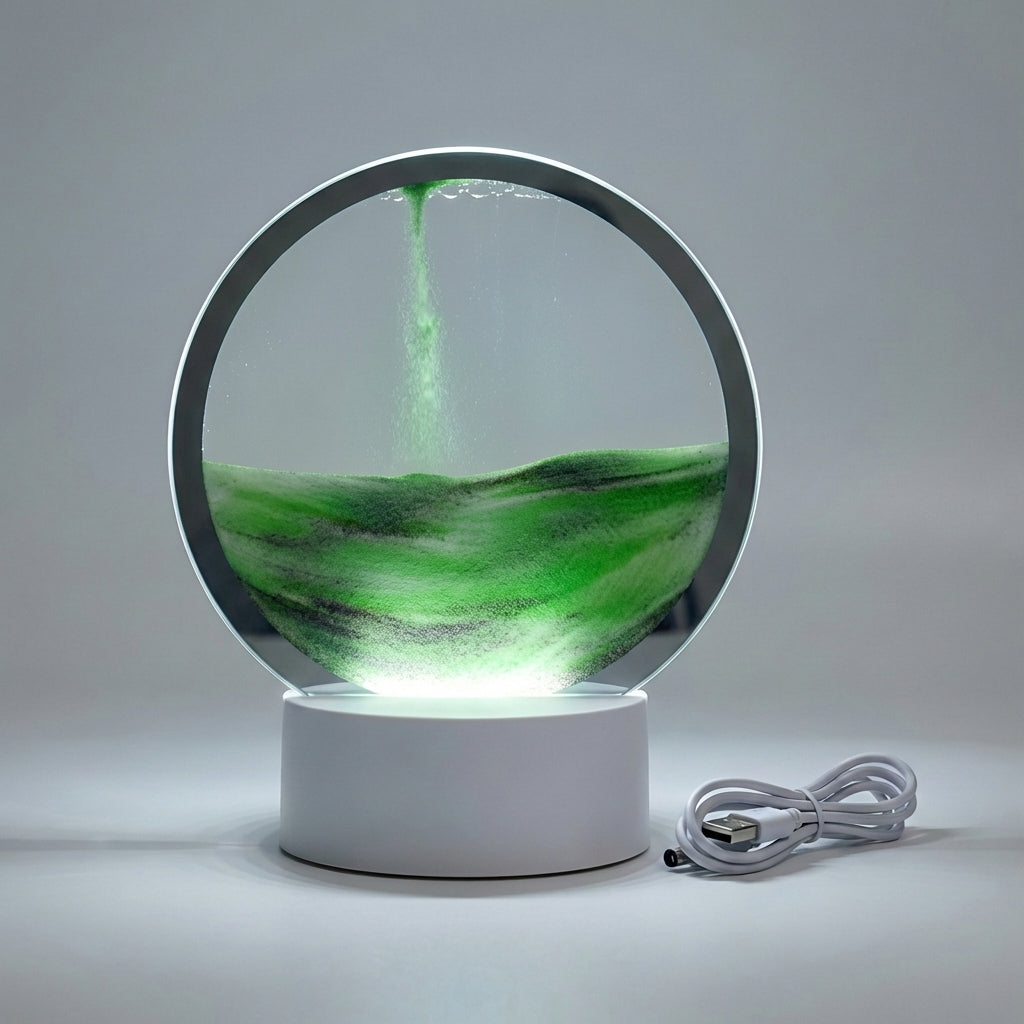 Modern Circular Sand Art Lamp - AquaDrift