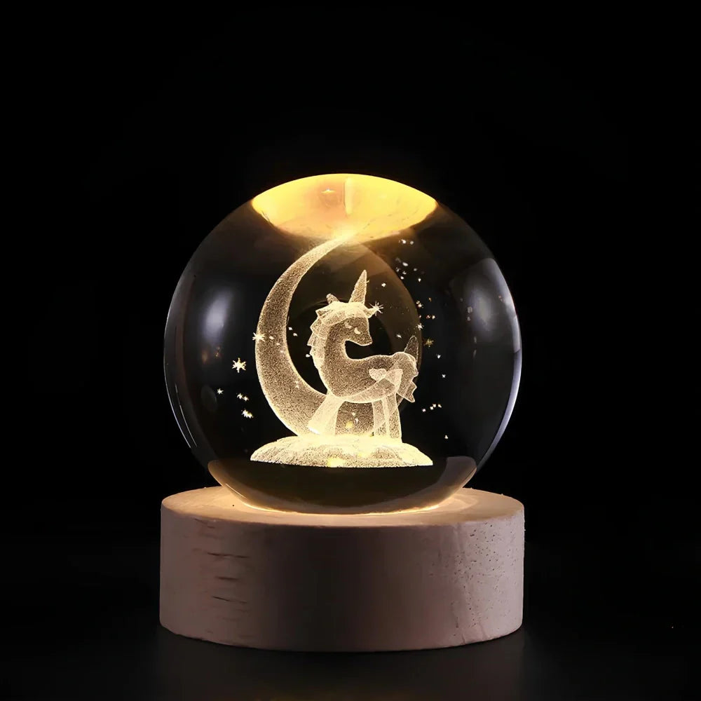 3D Engraved Crystal Ball - Celestia
