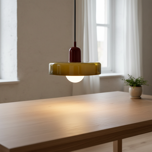 Buntglas Runde Pendelleuchte -  Glassora