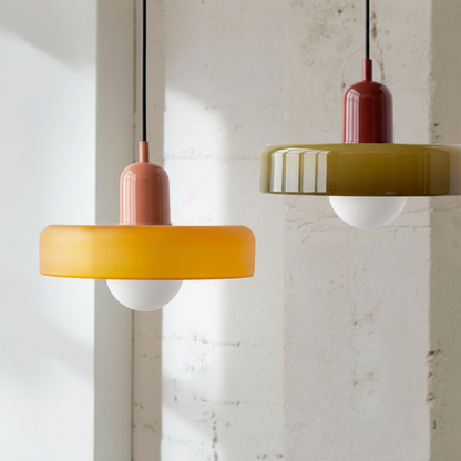 Buntglas Runde Pendelleuchte -  Glassora