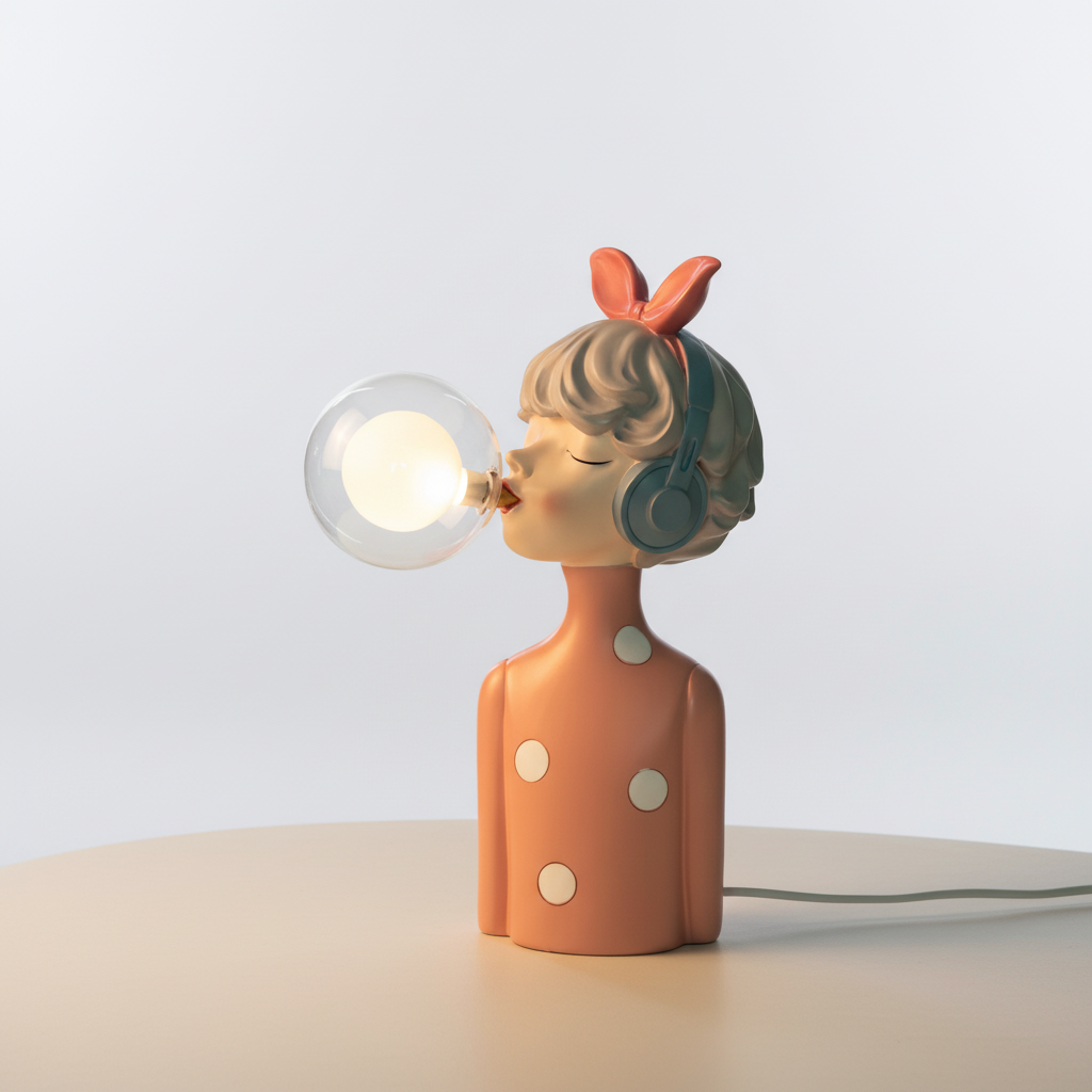 Handgefertigte Tischleuchte Kunstharz -  GlowMuse