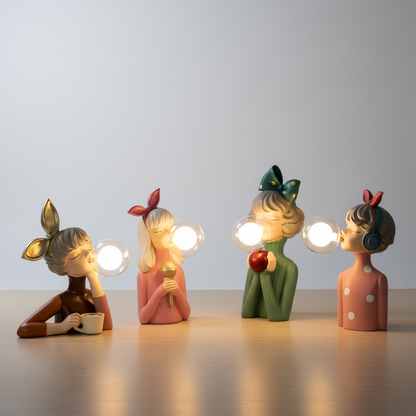 Handgefertigte Tischleuchte Kunstharz -  GlowMuse