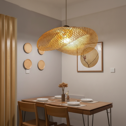 Handgewebte Rattan Hängeleuchte - WeaveLight
