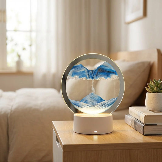 Modern Circular Sand Art Lamp -  AquaDrift