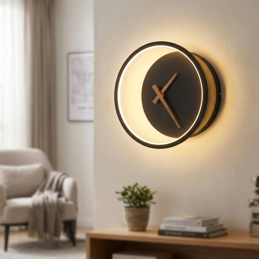 Modern LED Wall Clock Fixture - Glowchron