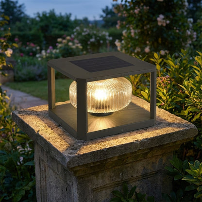 Modern Cube Post Light -  Solaraeon