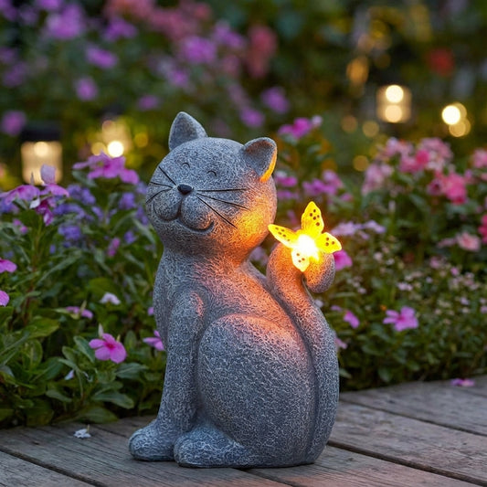 Solar Powered Garden Statue -  Glimmerpaws