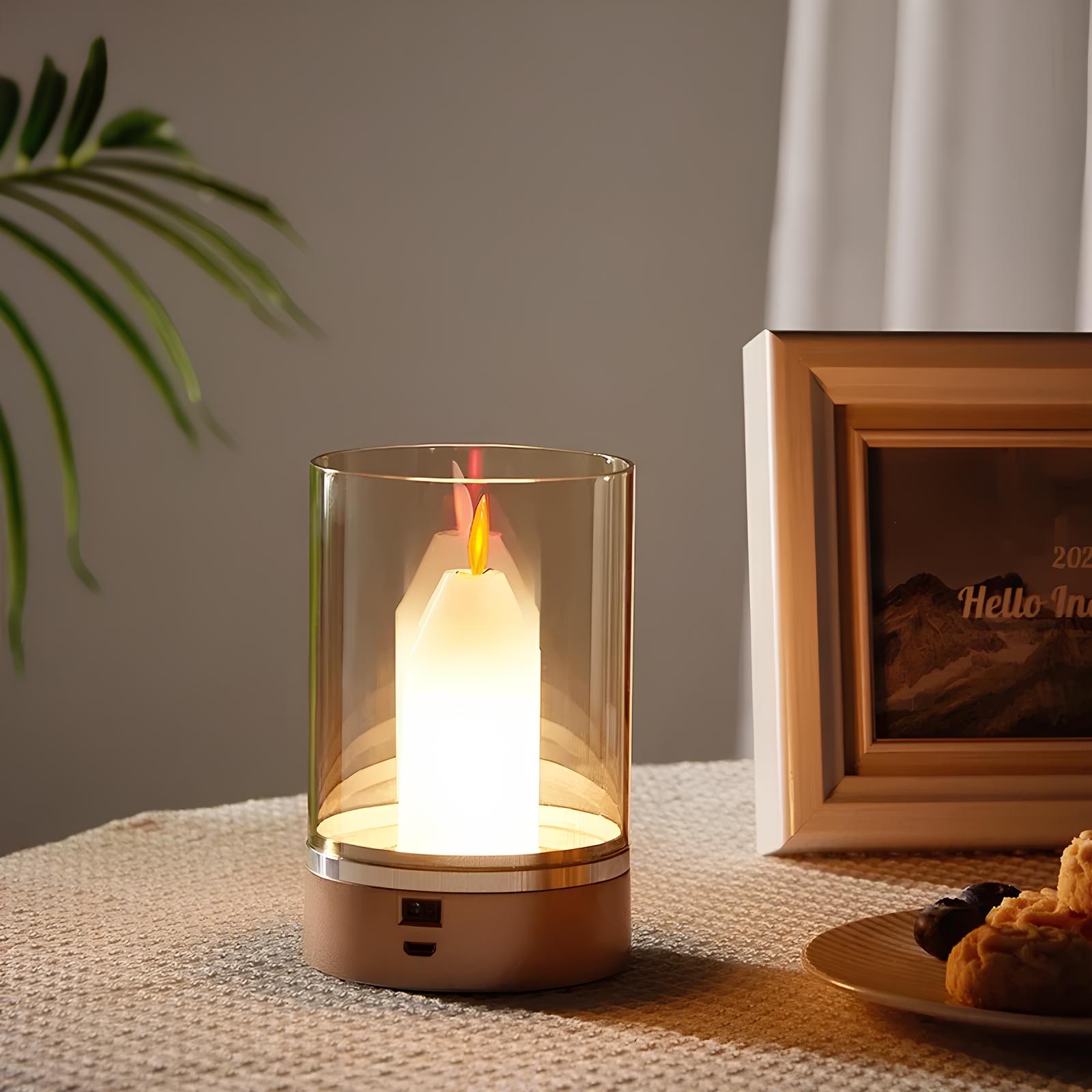 Transparenter LED Kerzenzylinder - HandGlim