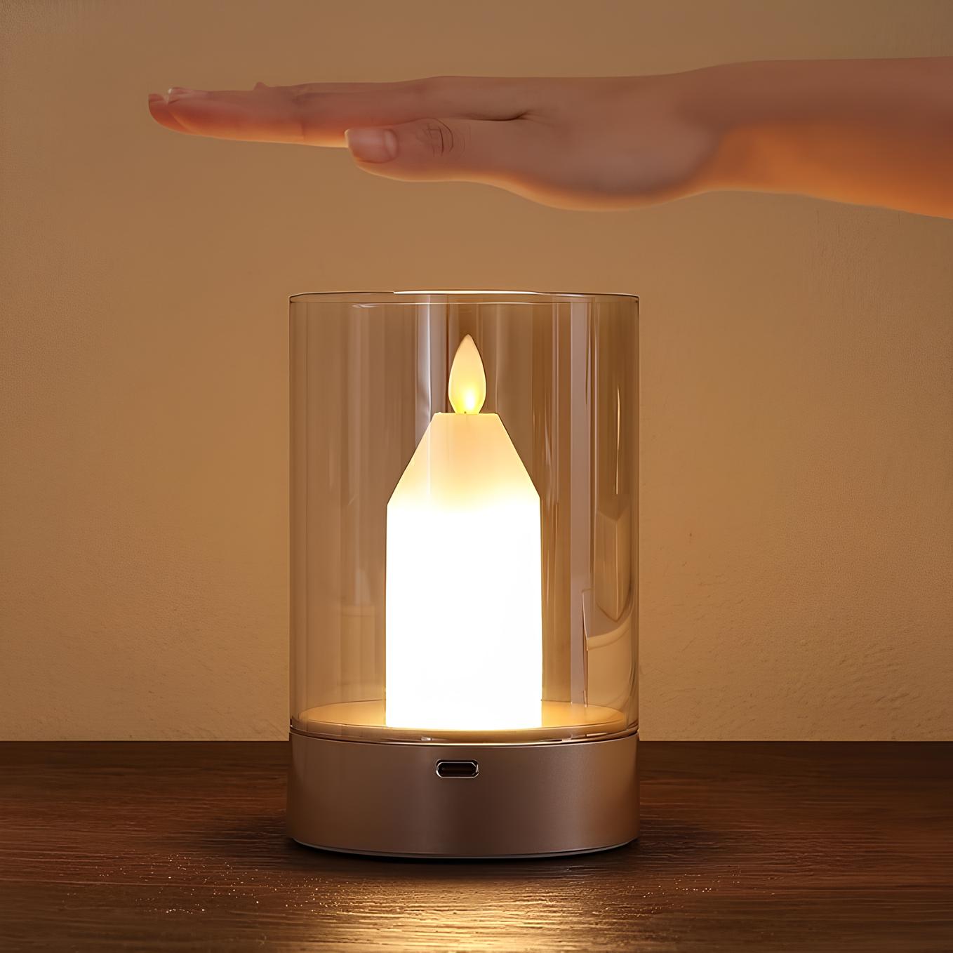 Transparenter LED Kerzenzylinder - HandGlim